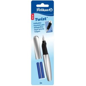 Stilou Twist Argintiu Grip Ergonomic 2 Rezerve Albastre Blister Stilou Twist Argintiu Grip Ergonomic 2 Rezerve Albastre Blister