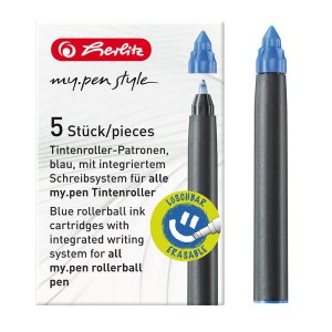 Rezerva Roller My.pen Cerneala Albastra Set 5 Bucati - Cutie De Carton Rezerva Roller My.pen Cerneala Albastra Set 5 Bucati - Cutie De Carton