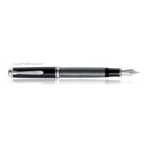 Stilou Souveran M405 Stresemann F, Penita Aur 14k, Accesorii Placate Cu Paladiu, Corp Antracit/dungi Stilou Souveran M405 Stresemann F, Penita Aur 14k, Accesorii Placate Cu Paladiu, Corp Antracit/dungi