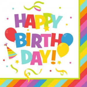 Servetele 33x33 Cm 3 Straturi Set 20 Bucati Motiv Happy Birthday Servetele 33x33 Cm 3 Straturi Set 20 Bucati Motiv Happy Birthday