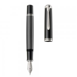 Stilou Souveran M1005 Stresemann Ef, Penita Aur 18k, Accesorii Placate Cu Paladiu, Corp Antracit/dungi, Cutie Cadou Stilou Souveran M1005 Stresemann Ef, Penita Aur 18k, Accesorii Placate Cu Paladiu, Corp Antracit/dungi, Cutie Cadou