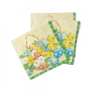 Servetele 33x33cm 3straturi Set20 Paste - Cos Cu Flori Servetele 33x33cm 3straturi Set20 Paste - Cos Cu Flori