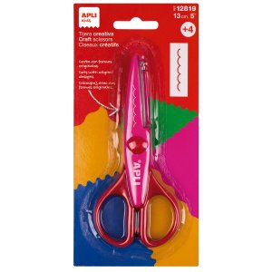 Foarfeca creativa Apli, roz, 13 cm, taiere curbata Foarfeca creativa Apli, roz, 13 cm, taiere curbata