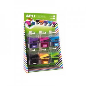 Display capsatoare Apli, 20 coli, 2000 capse x nr 10, 6 culori, 18 bucati/display Display capsatoare Apli, 20 coli, 2000 capse x nr 10, 6 culori, 18 bucati/display