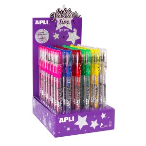 Display pixuri cu gel Apli Gliter, diverse culori, 48 bucati/set Display pixuri cu gel Apli Gliter, diverse culori, 48 bucati/set