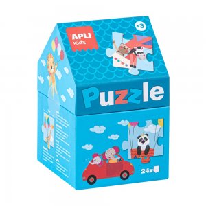 Puzzle Casuta Safari, Apli, 24 piese, 24 piese 7x7 cm Puzzle Casuta Safari, Apli, 24 piese, 24 piese 7x7 cm
