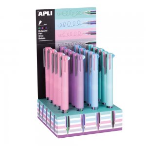 Display pixuri cu mecanism Apli 4 in 1, culoare corp pastel, 20 bucati/set