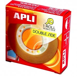Banda dublu adeziva Apli, 15 x 10 mm Banda dublu adeziva Apli, 15 x 10 mm