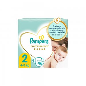 Scutece PAMPERS Premium Care nr 2, Unisex, 4-8 kg, 46 bucati Scutece PAMPERS Premium Care nr 2, Unisex, 4-8 kg, 46 bucati