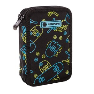 Penar scolar Astra, 2 compartimente, neechipat, colectia Neon Skate Penar scolar Astra, 2 compartimente, neechipat, colectia Neon Skate