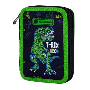 Penar scolar Astra, 2 compartimente, echipat, colectia T-Rex Neon Penar scolar Astra, 2 compartimente, echipat, colectia T-Rex Neon
