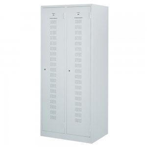 Vestiar metalic, 2 usi/2 canate, gri, 59x50x180 cm