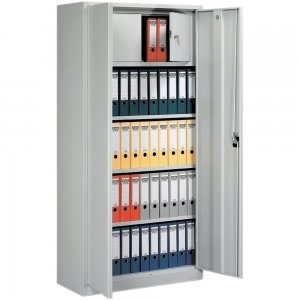 Dulap metalic Ceha, gri, 92x42x195 cm, 2 usi batante, 3 polite si seif Dulap metalic Ceha, gri, 92x42x195 cm, 2 usi batante, 3 polite si seif