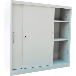 Dulap metalic Ceha, gri, 120x42x120 cm, 2 usi culisante si 2 polite Dulap metalic Ceha, gri, 120x42x120 cm, 2 usi culisante si 2 polite