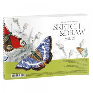 Bloc desen cu spira A4, 50 file, 115 g, coperta design natura