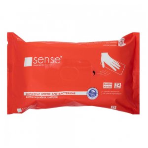 Servetele umede dezinfectante pentru suprafete, Sense, 72 bucati/pachet Servetele umede dezinfectante pentru suprafete, Sense, 72 bucati/pachet