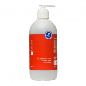 Gel dezinfectant pentru maini Sense, 70% alcool, cu pompita, 500 ml