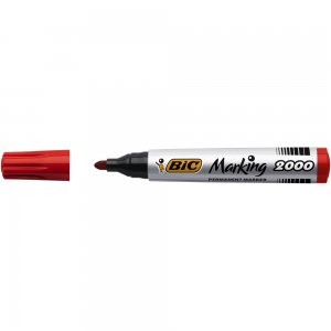 Marker permanent BIC 2000, varf rotund 1.7 mm, rosu Marker permanent BIC 2000, varf rotund 1.7 mm, rosu