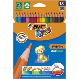 Creioane colorate Bic Evolution, 18 culori/set