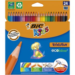 Creioane colorate Bic Evolution, 24 culori/set