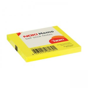 Notite adezive, Noki, 75 x 75 mm, galben, 100 file/set