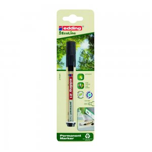 Marker permanent Edding 21, Ecoline, negru, varf rotund 1.5-3 mm, blister Marker permanent Edding 21, Ecoline, negru, varf rotund 1.5-3 mm, blister