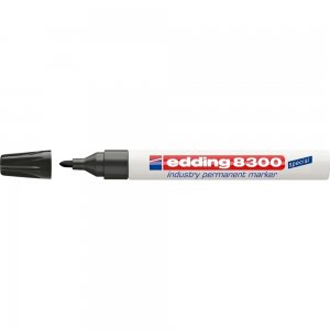 Marker permanent Edding 8300 Industrial, corp metalic, varf rotund, 1.5-3 mm, negru Marker permanent Edding 8300 Industrial, corp metalic, varf rotund, 1.5-3 mm, negru