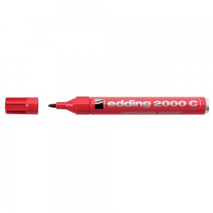 Marker permanent Edding 2000C, corp metalic, varf rotund, 1.5-3 mm, rosu Marker permanent Edding 2000C, corp metalic, varf rotund, 1.5-3 mm, rosu