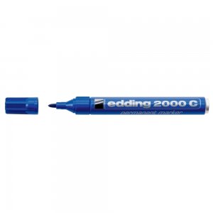 Marker permanent Edding 2000C, corp metalic, varf rotund, 1.5-3 mm, albastru Marker permanent Edding 2000C, corp metalic, varf rotund, 1.5-3 mm, albastru