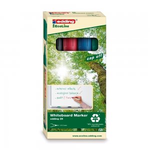 Marker pentru tabla Edding 28, ecologic, varf rotund, 1.5-3 mm, 4 culori/set (negru, rosu, albastru, verde) Marker pentru tabla Edding 28, ecologic, varf rotund, 1.5-3 mm, 4 culori/set (negru, rosu, albastru, verde)