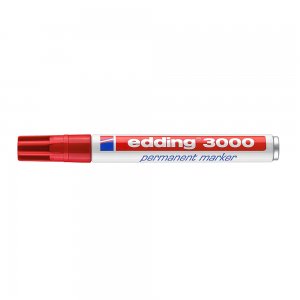 Marker permanent Edding 3000, varf 1.5-3 mm, rosu Marker permanent Edding 3000, varf 1.5-3 mm, rosu