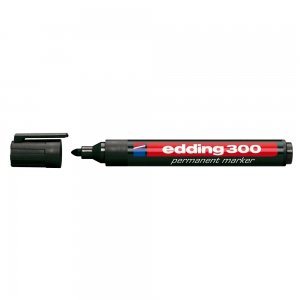Marker permanent Edding 300, corp plastic, varf rotund, 1.5-3 mm, negru Marker permanent Edding 300, corp plastic, varf rotund, 1.5-3 mm, negru
