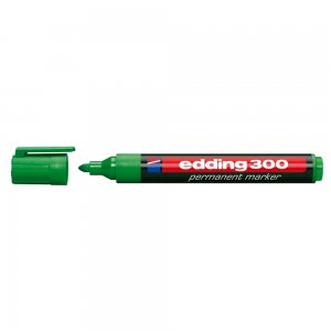 Marker permanent Edding 300, corp plastic, varf rotund, 1.5-3 mm, verde Marker permanent Edding 300, corp plastic, varf rotund, 1.5-3 mm, verde