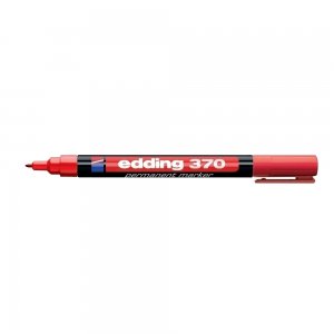 Marker permanent Edding 370, corp plastic, varf rotund, 1 mm, rosu Marker permanent Edding 370, corp plastic, varf rotund, 1 mm, rosu