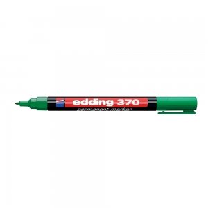 Marker permanent Edding 370, corp plastic, varf rotund, 1 mm, verde Marker permanent Edding 370, corp plastic, varf rotund, 1 mm, verde