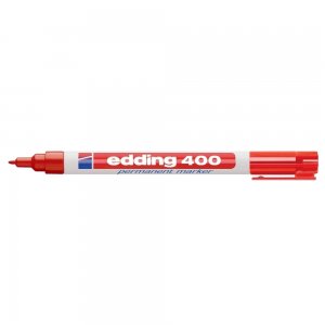 Marker permanent Edding 400, corp plastic, varf rotund, 1 mm, rosu Marker permanent Edding 400, corp plastic, varf rotund, 1 mm, rosu