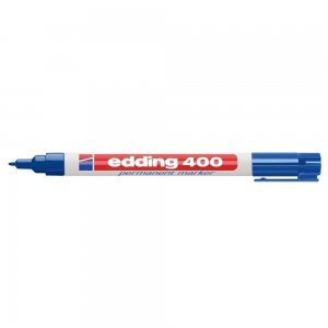 Marker permanent Edding 400, corp plastic, varf rotund, 1 mm, albastru Marker permanent Edding 400, corp plastic, varf rotund, 1 mm, albastru