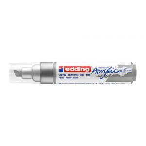 Marker acrilic, Edding 5000, varf tesit 5-10 mm, argintiu Marker acrilic, Edding 5000, varf tesit 5-10 mm, argintiu