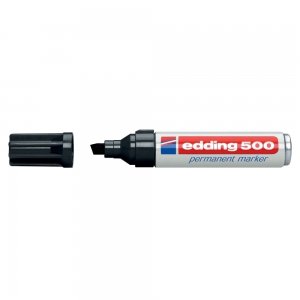 Marker permanent Edding 500, negru, corp aluminiu, varf retezat, 2-7 mm, negru Marker permanent Edding 500, negru, corp aluminiu, varf retezat, 2-7 mm, negru