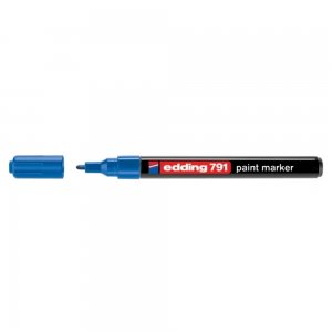Marker permanent Edding 791, cu vopsea, corp plastic, varf rotund , 1-2 mm, albastru