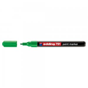 Marker permanent Edding 791, cu vopsea, corp plastic, varf rotund , 1-2 mm, verde