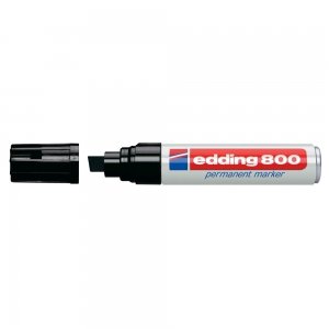Marker permanent Edding 800, corp aluminiu, varf retezat, 4-12 mm, negru Marker permanent Edding 800, corp aluminiu, varf retezat, 4-12 mm, negru