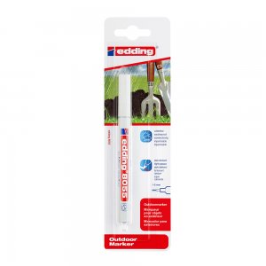 Marker Edding 8055, pentru exterior, varf rotund 1-2 mm, alb, blister Marker Edding 8055, pentru exterior, varf rotund 1-2 mm, alb, blister