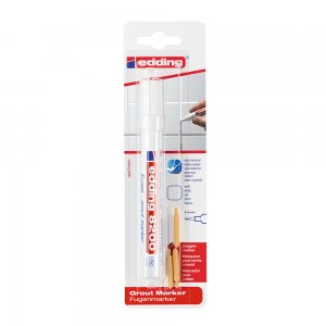 Marker Edding 8200, pentru rosturi, varf rotund 2-4 mm, alb, blister Marker Edding 8200, pentru rosturi, varf rotund 2-4 mm, alb, blister