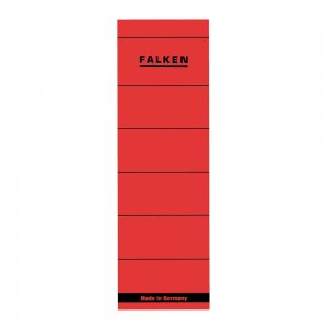 Etichete Falken autoadezive, pentru bibliorafturi,  60 x 190 mm, rosu