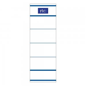 Etichete RTC din carton, pentru bibliorafturi,  45 x 142 mm, alb