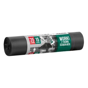 Saci menajeri cu snur LDPE, 35 l, 15 bucati/rola Saci menajeri cu snur LDPE, 35 l, 15 bucati/rola