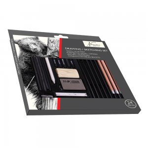 Set pentru desen si schite Creative Craft, 24 piese Set pentru desen si schite Creative Craft, 24 piese