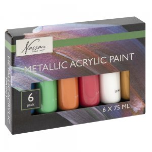 Set culori metalice acrilice Creative Craft, 6 culori, 75 ml Set culori metalice acrilice Creative Craft, 6 culori, 75 ml