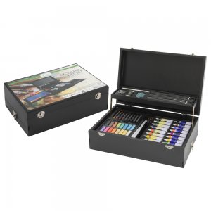 Trusa 115 piese Creative Craft, pentru desen in cutie lemn Trusa 115 piese Creative Craft, pentru desen in cutie lemn